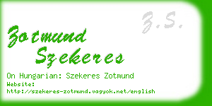 zotmund szekeres business card